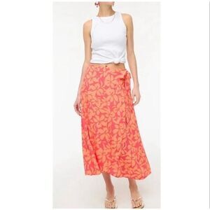 J Crew Wrap Midi Skirt in Guava Fresh Cantaloupe Women's Small
